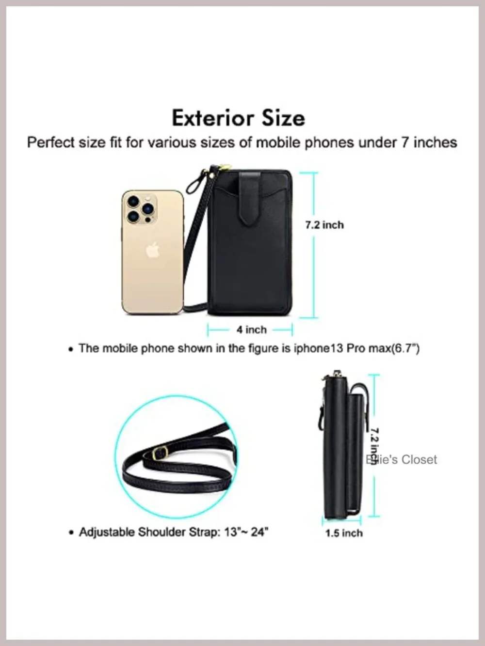 RFID Crossbody Cell Phone Wallet Purse for Women Vegan Leather Small Travel Bag